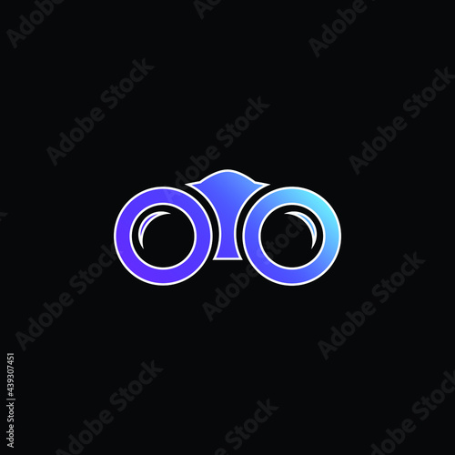 Binoculars blue gradient vector icon