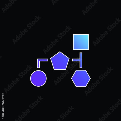 Block Scheme Of Basic Black Geometric Shapes blue gradient vector icon