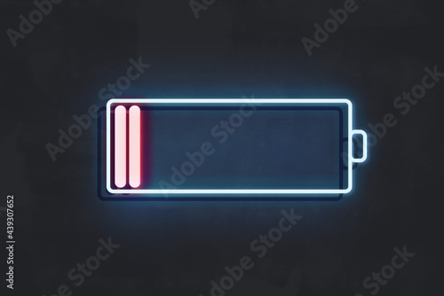 Low battery charge neon sign
