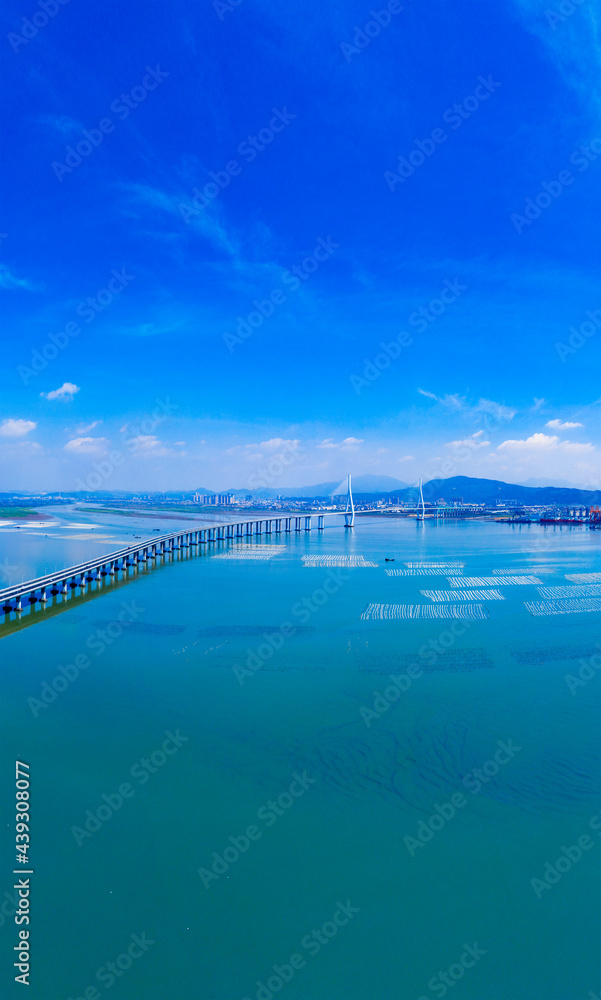 Fototapeta premium Bay scenery of Xiazhang bridge in Fujian Province, China
