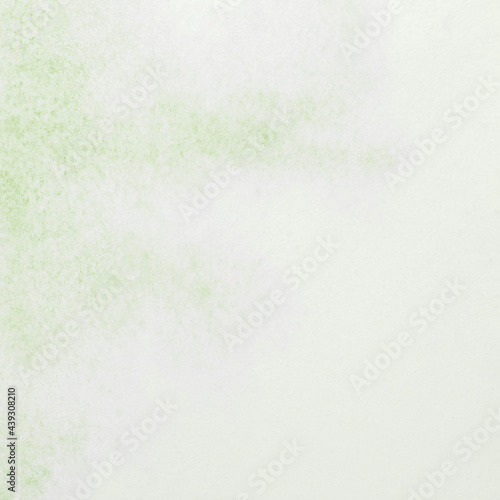 Watercolor green background. Summer painted texture. Hand drawn watercolor. Artistic background with copy space for design. Web banner. Abstract transparent pale spring or summer fresh background. 