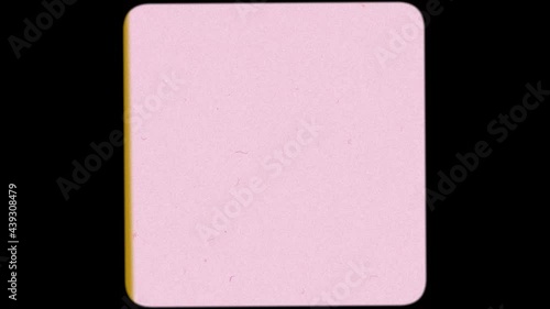 8mm 16mm 35mm Square Film Frame VHS defects, artifacts and noise. Home Movie Videocassette Recorder, VCR. Flickering tape cassette. Static TV noise. Retro vintage background for Overlay.