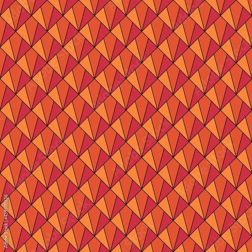Seamless ornament. Kites, triangles pattern. Tiles backdrop. Geometrical wallpaper. Ethnic motif. Geometric background. Digital paper. Textile print. Web design. Abstract image. Vector art.