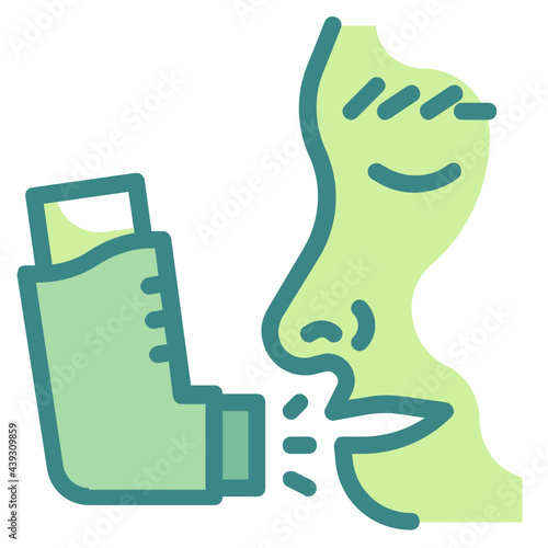 inhaler green twotone line icon