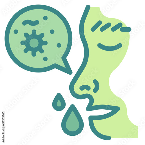 mucus green twotone line icon