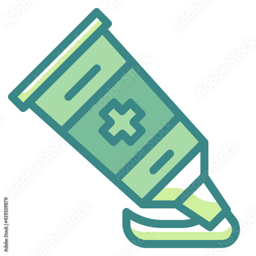 ointment green twotone line icon
