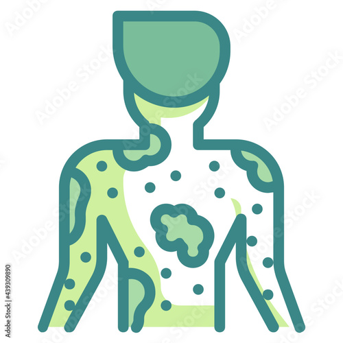 rash green twotone line icon
