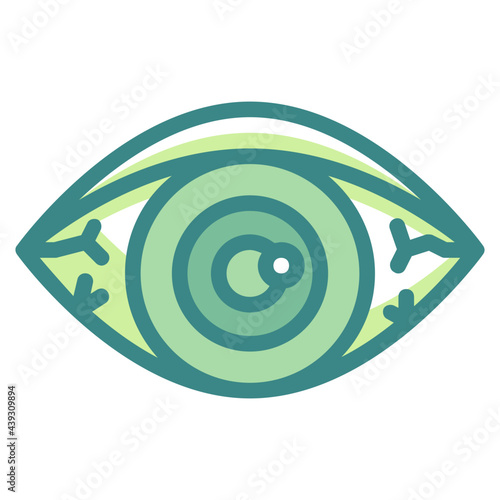 redness green twotone line icon