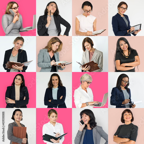 Collage of diverse business women posing