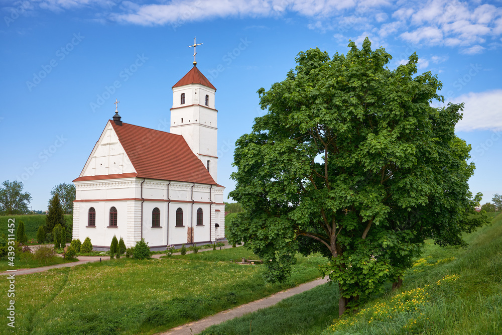 Transfiguration Cathedral in a summer landscape, Zaslavl city,  Minsk region. Belarus.