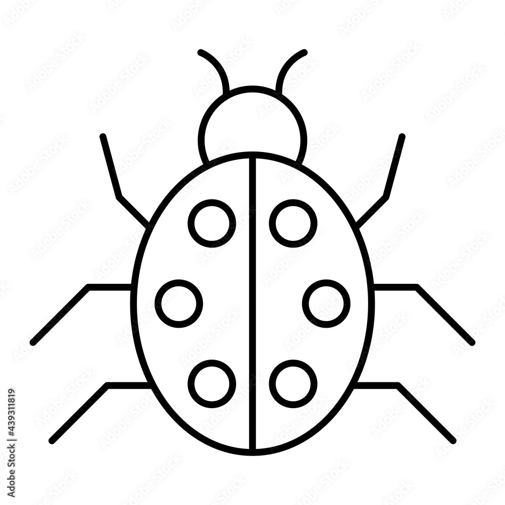 Obraz premium Vector Bug Outline Icon Design