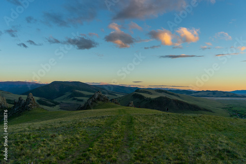 sunset over the mountains