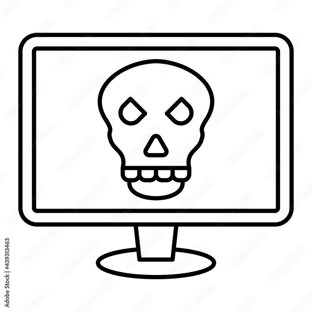Vector Cyber Attack Outline Icon Design Vector Cyber Attack Outline Icon Design