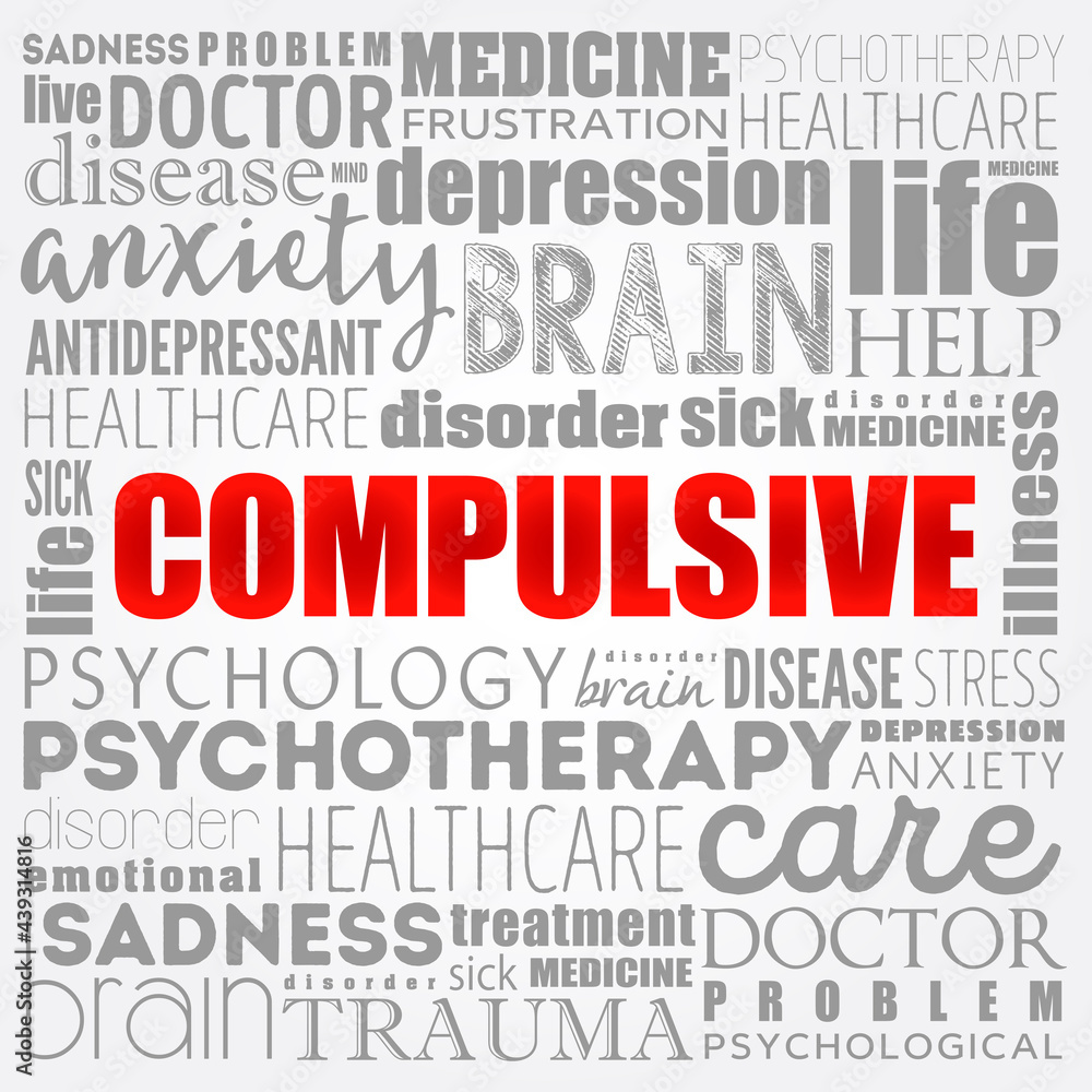 Compulsive word cloud collage, health concept background Compulsive word cloud collage, health concept background