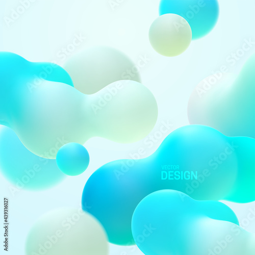 Gradient background with turquoise metaball shapes