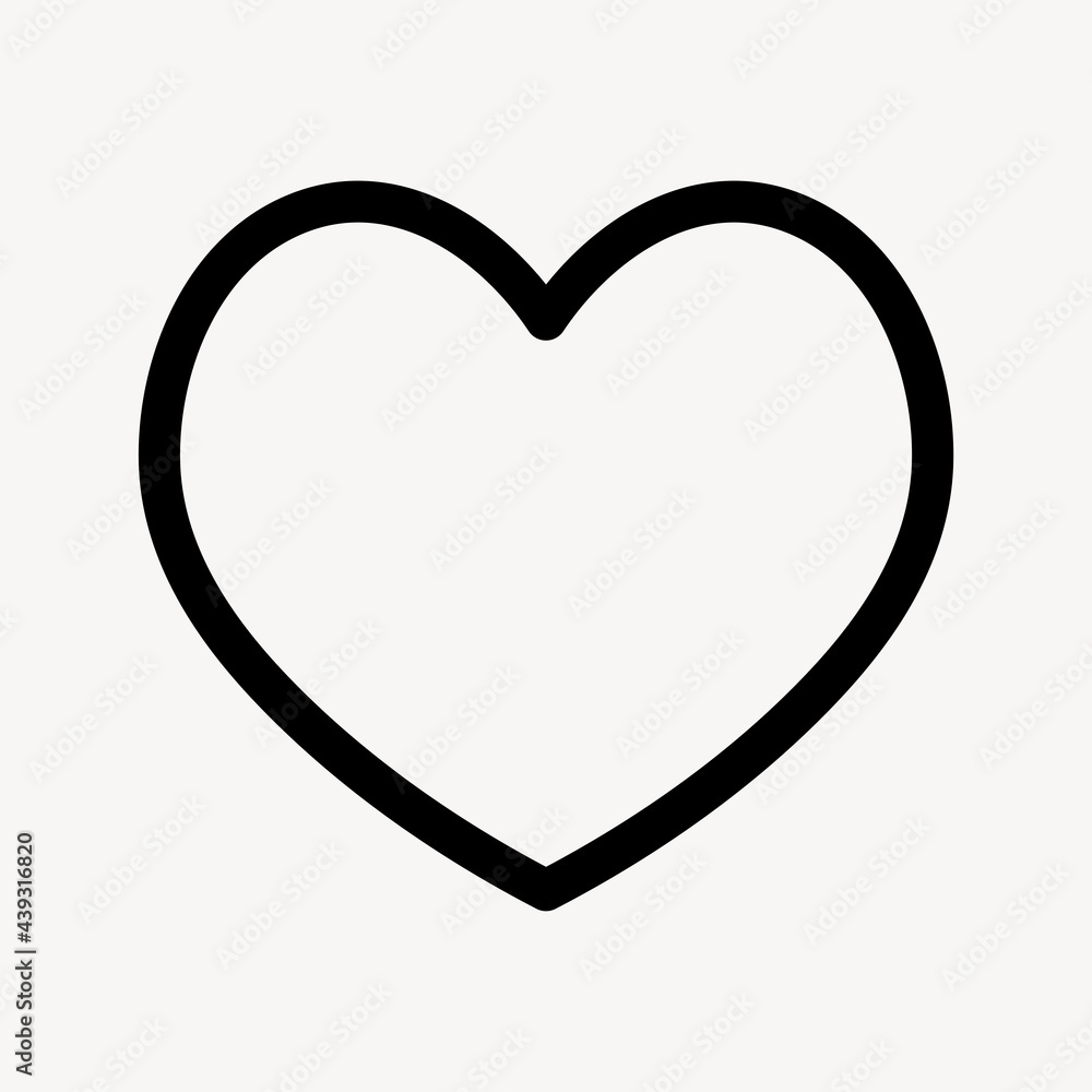Heart outlined icon for social media app Heart outlined icon for social media app