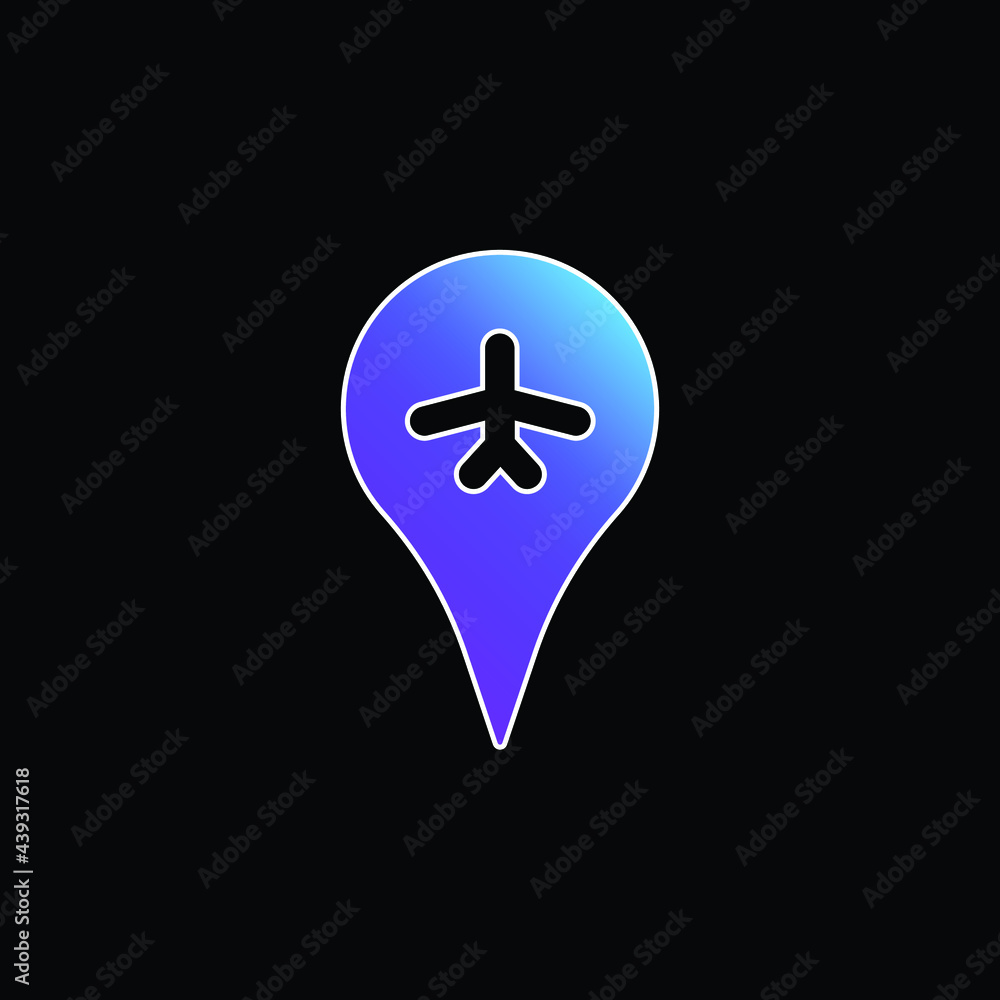 Airport blue gradient vector icon Airport blue gradient vector icon