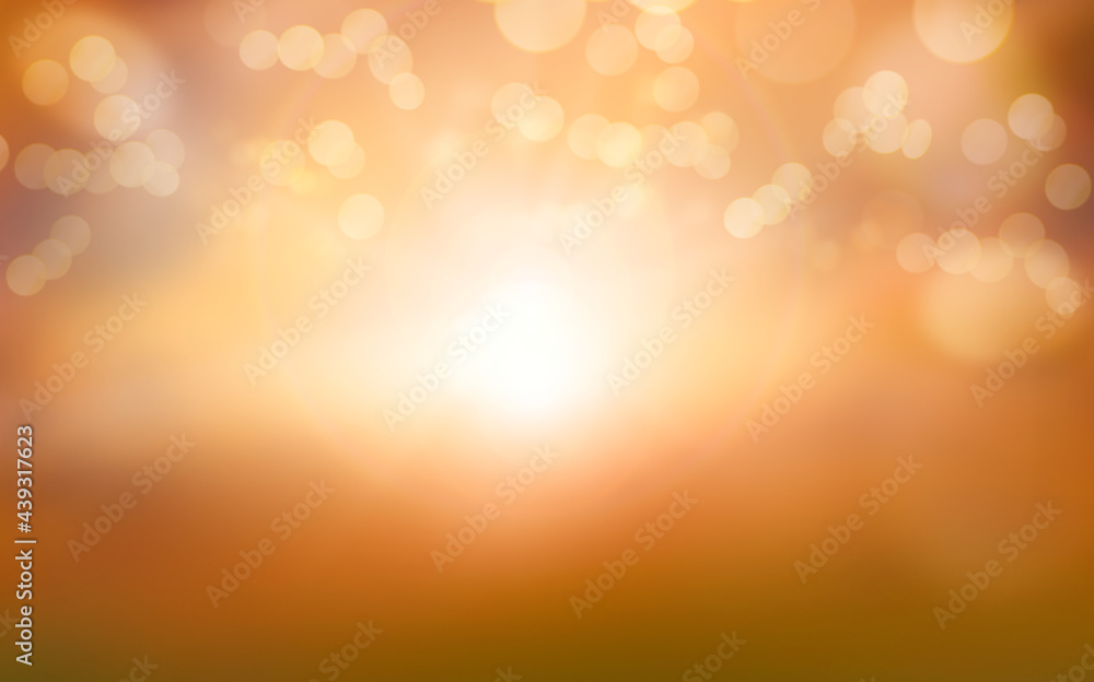 An autumn nature, fall background of blurred foliage at sunset in an autumn landscape that could be used for Thanksgiving.
