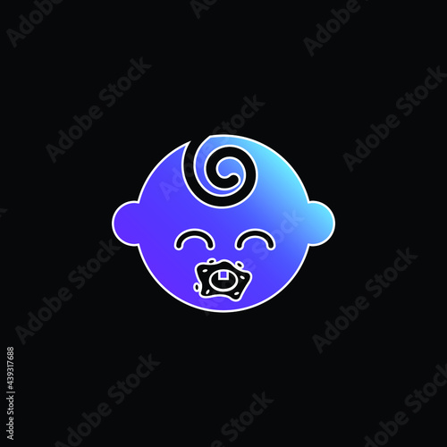 Baby Black Head blue gradient vector icon