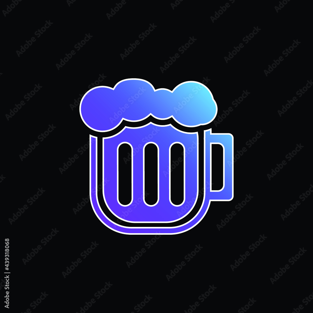 Beer Pint blue gradient vector icon Beer Pint blue gradient vector icon