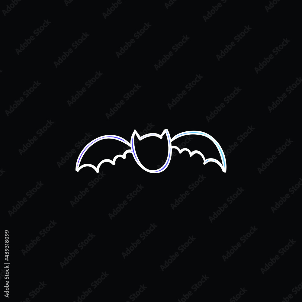 Fototapeta premium Bat Outline blue gradient vector icon