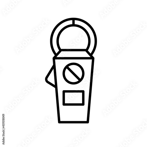 Clamp meter line icon. Clipart image isolated on white background