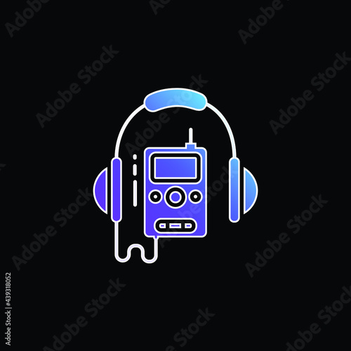 Audio Guide blue gradient vector icon
