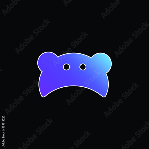 Baby Bear Head Silhouette blue gradient vector icon