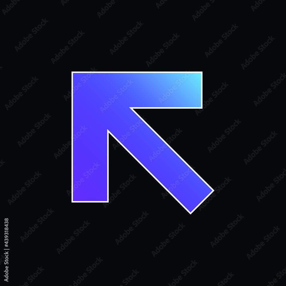 Arrow Pointing Upper Left Corner blue gradient vector icon Arrow Pointing Upper Left Corner blue gradient vector icon