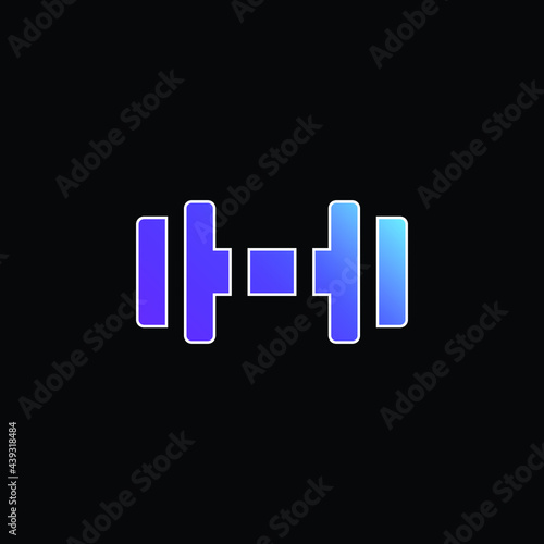 Barbell blue gradient vector icon