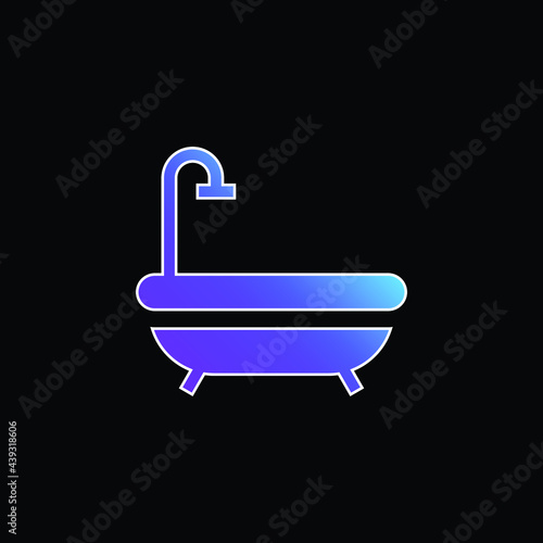 Bathtub blue gradient vector icon