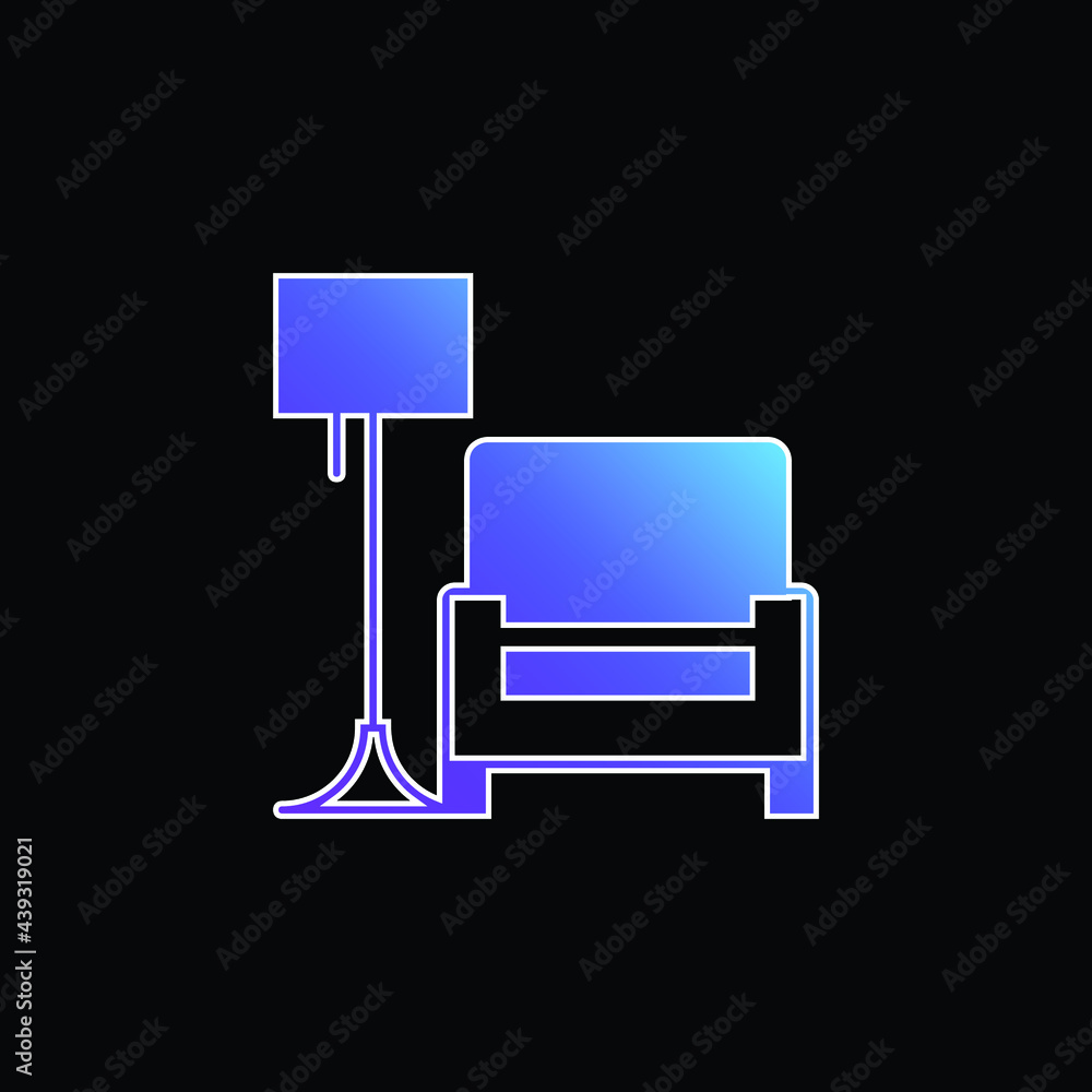 Armchair blue gradient vector icon Armchair blue gradient vector icon