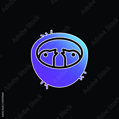 Baby Birds In A Nest blue gradient vector icon