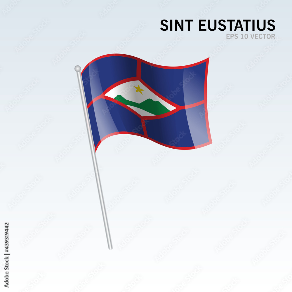 Fototapeta premium Sint Eustatius waving flag isolated on gray background
