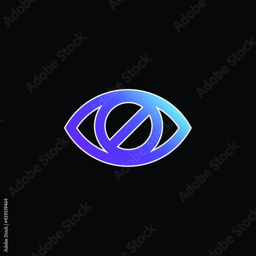 Blind Eye Sign blue gradient vector icon