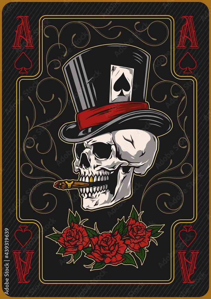 Ace of spades playing card template Stock-Vektorgrafik | Adobe Stock