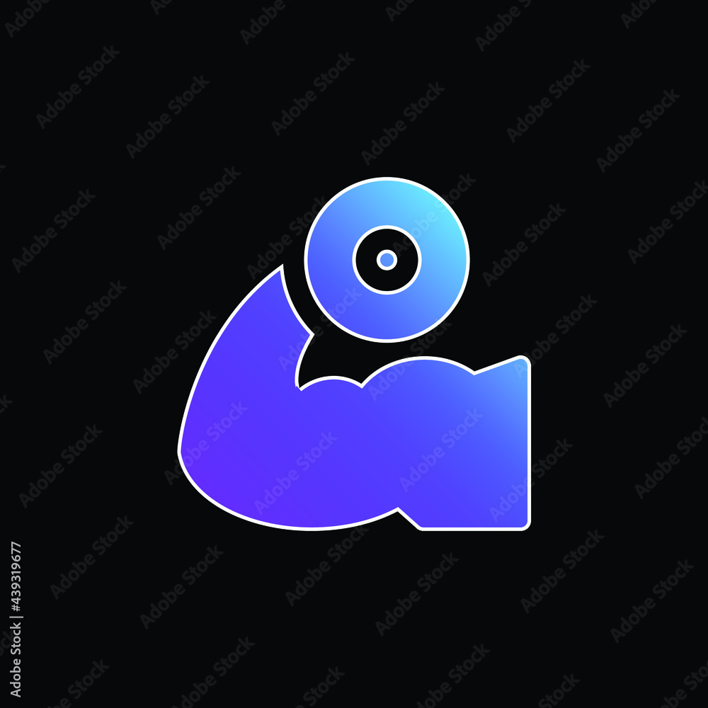 Biceps blue gradient vector icon Biceps blue gradient vector icon