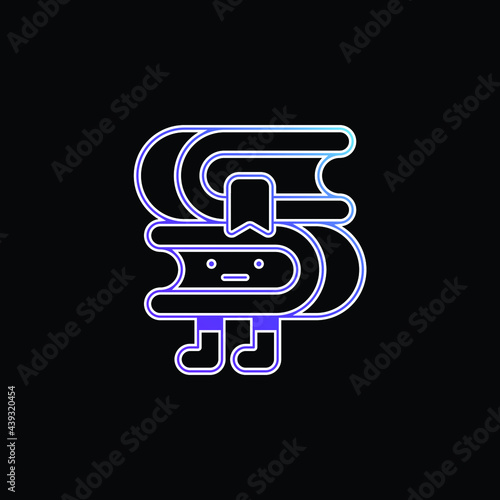 Books blue gradient vector icon