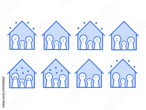 イラスト素材：自宅での感染予防セット