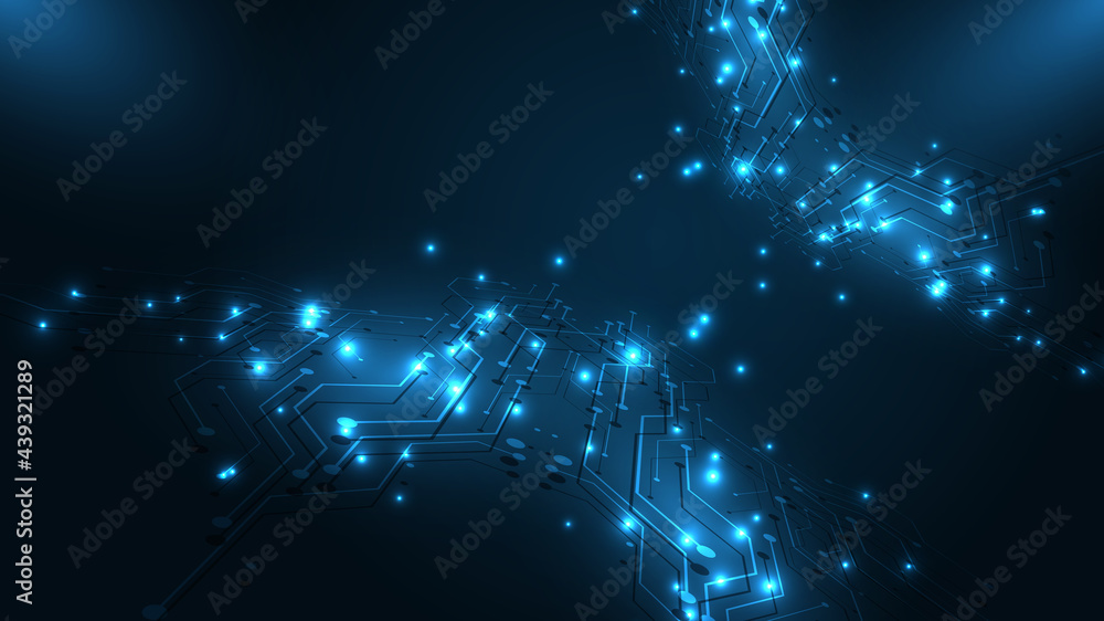 Obraz premium Technology background circuit board Hi-tech communication concept innovation abstract background vector illustration
