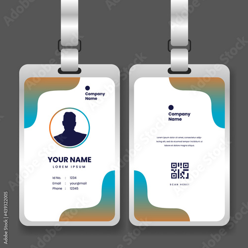 colorful identity card with abstract shape. professional corporate id card template with mockup