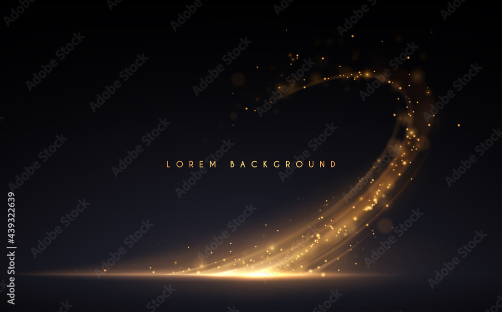 © d1sk - Abstract gold light effect on black background © d1sk - Abstract gold light effect on black background