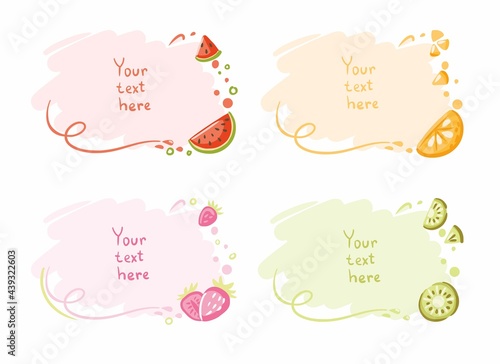 Nameplate for your text , fuits card, menu for cafeteria, beach bar, smoothie recipe