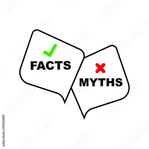 facts myths sign on white background