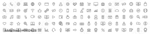 Business icons set. Finance icon. Web icons collection vector. Management line icons