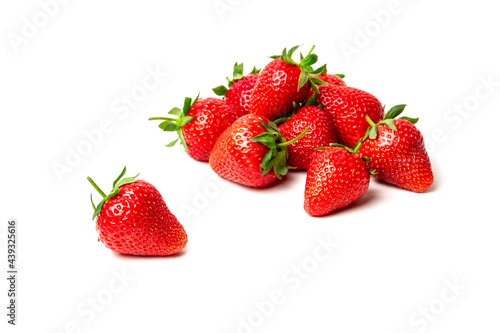 several strawberries on a white background