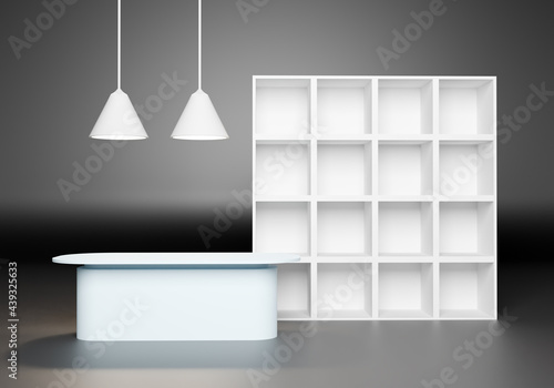 3d pedestal and a rack for ...