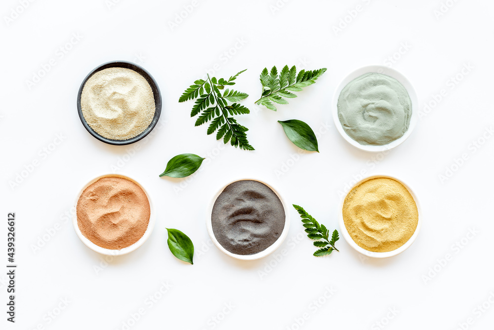 Cosmetic clay for spa treatment, top view Cosmetic clay for spa treatment, top view