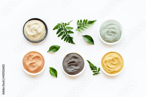 Cosmetic clay for spa treatment, top view
