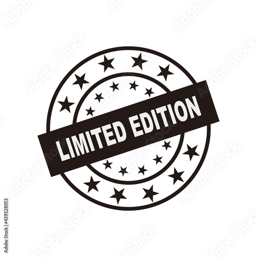 limited edition - Black stamp isolated on the white background. 